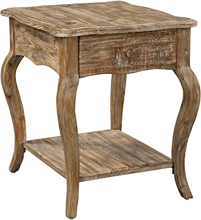 Alaterre Rustic End Table, Driftwood Reclaimed Wood