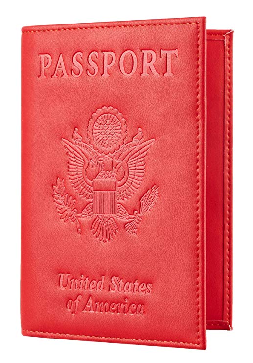 Travelambo RFID Blocking Genuine Leather Passport Holder Wallet Cover