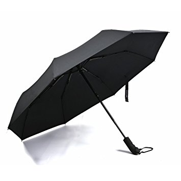 Mincoso Automatic Floding Compact Umbrella Classic handle Winterproof Auto Open & Close Raining Travel Umbrellas for Women and Men