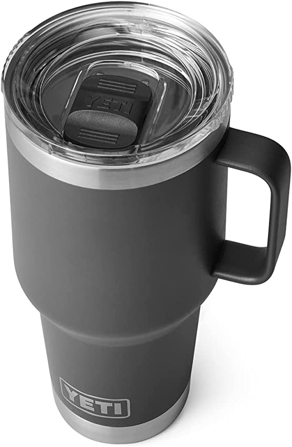 YETI Rambler 30 oz Travel Mug, Stainless Steel, Vacuum Insulated with Stronghold Lid, Charcoal