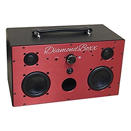 DiamondBoxx Model M Wireless BlueTooth Speaker / Boombox (Black with Red Aluminum)