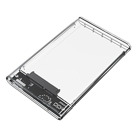 ORICO 2.5" USB 3.0 External Hard Drive Enclosure for 2.5 Inch SATA HDD and SSD[Optimized For SSD, Support UASP SATA III]Tool Free- Transparent (2139U3)