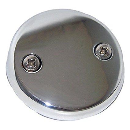LASCO 03-1425 Two Hole Style Bathtub Waste And Overflow Plate, with Screws Chrome Plated