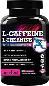 Adorreal L-Caffeine L-Theanine for Support metabolism & performance 120 capsules