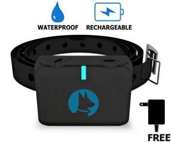 The Original Bark Solution ® Advanced- Waterproof Rechargeable Bark Collar for Small, Medium & Large Dogs- Black (Manual Included)