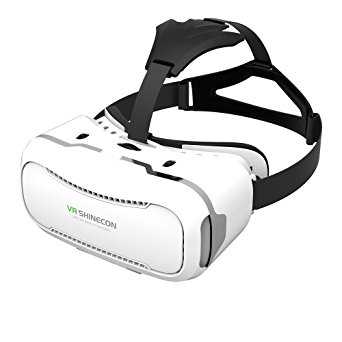 3D VR Headset Virtual Reality Glasses for iPhone & Android Cellphones - Play Your Best Mobile Games & 360 Movies -2nd Version (White)