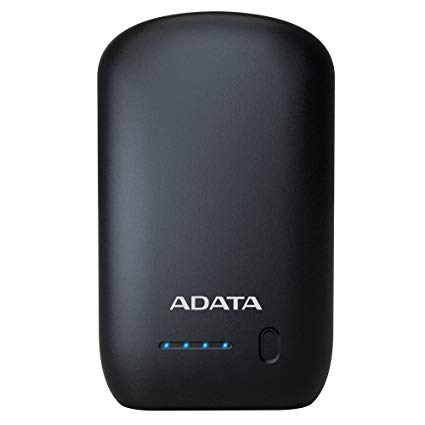 ADATA P10050 10050mAh Vivid Color Dual Output Fast Charging Power Bank with Flashlight Function, Black (AP10050-DUSB-5V-CBK)