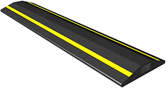 Allcam FCP 1m Rubber Floor Cable Cover/Cable Protector w/Visible Yellow Stripes & 15x 8 mm Cable Channel