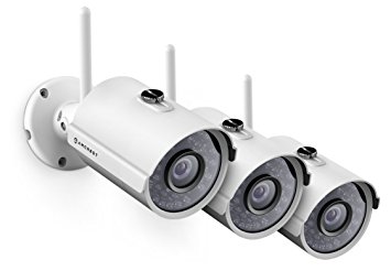 3-Pack Amcrest ProHD Outdoor 1080P WiFi Wireless IP Security Bullet Camera - IP66 Weatherproof, 1080P (1920TVL), IP2M-842 (White)