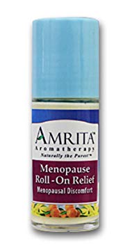 AMRITA Aromatherapy: Menopause Roll-On Relief (Natural Hot Flashes Relief) with Essential Oils of Sweet Fennel, Clary Sage, Rose Geranium, Jasmine & Vitex - Organic Lotion Base - SIZE: 30ML