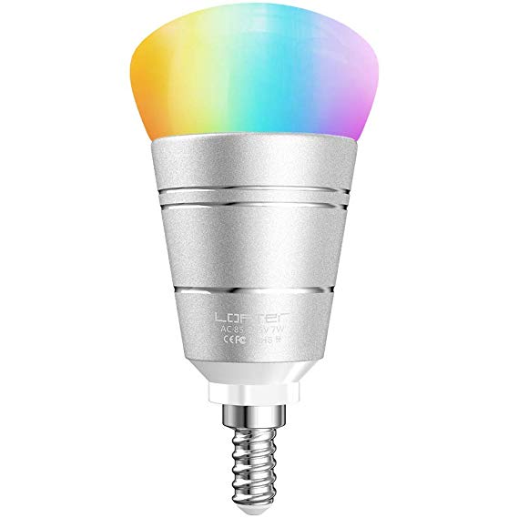 E14 WiFi Smart Light, Dimmable Color Changing WIFI Smart Bulb, 60W Equivalent Smart Led Light Bulb,Remote and Voice Controlled by Amazon Alexa and Google Home, No Hub Required,7W 6000K Cold White