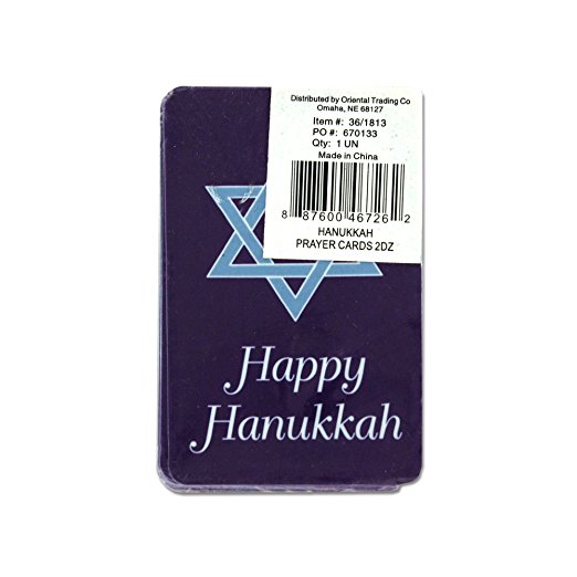 Kole Imports AR577 Hanukkah Prayer Wallet Cards