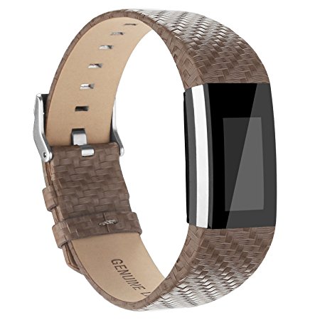 Vancle Fitbit Charge 2 Band,Luxury Genuine Leather Replacement Strap for Fit bit Charge 2(No Tracker)