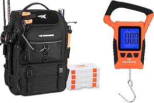 KastKing Fish Scale, WideView Floating Waterproof Digital Scale Karryall Fishing Tackle Backpack with Rod Holders