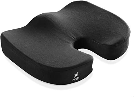 Node Memory Foam Seat Cushion, Black Velour Ergonomic Orthopedic Comfort Pad, Ideal Pillow for Office Desk Chair, Wheelchair, Car & Truck