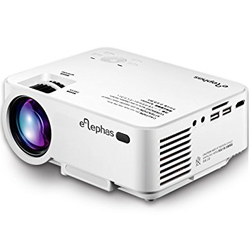Mini LED Projector, ELEPHAS LP-X6W 1500 lumens Portable Multimedia Pico Projector Compatible with Smartphone for Home Cinema, Party and Games, White
