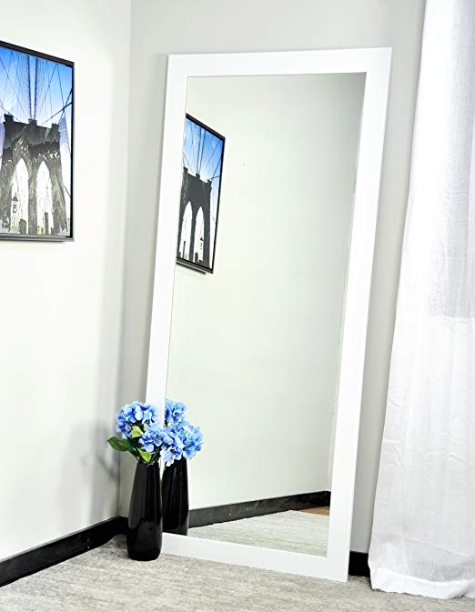BrandtWorks Floor Mirror, 32" x 66", Pure White