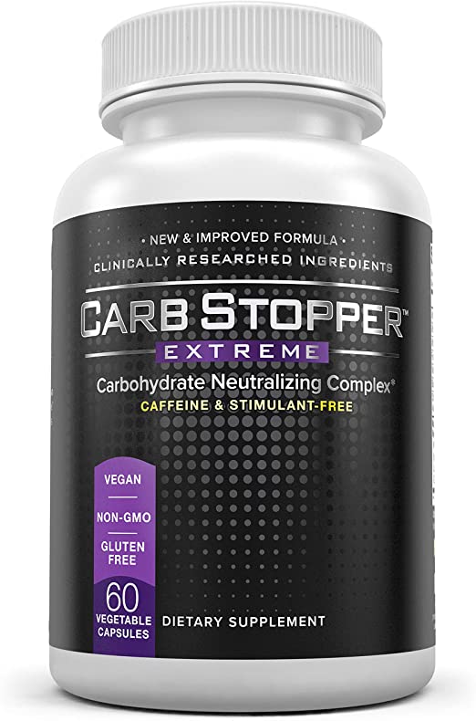 CARB STOPPER EXTREME - Maximum Strength Carbohydrate & Starch Blocker Weight Loss Supplement with White Kidney Bean | Block Carb, Fat Absorption to Make Every Day a Cheat Day, 60 Caps