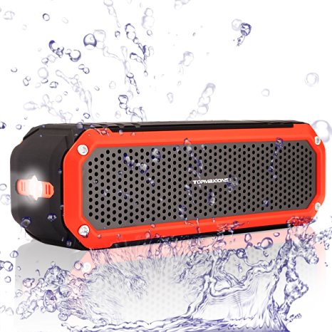 Bluetooth 4.0 Portable Wireless speaker,Topmaxions Mini Wireless Outdoor and Shower Waterproof Sport Speaker with 10 Hour Rechargeable Battery Life,Pairs with All Bluetooth Devices
