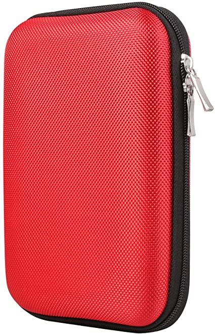 Kimwing Diabetic Supplies Case Organizer for Lancing Device, Test Strips, Needles, Lancets, Medication, Glucose Meter, Pills, Tablets, Pens, Insulin Syringes, Hard Shell Carrying Pack Carrier (Red)