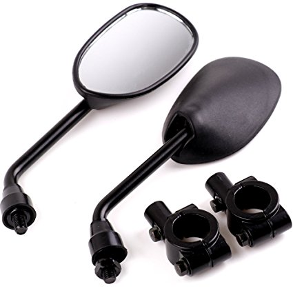 2x Black Retro Style 7/8" Handlebar 8mm Rearview Side Mirror for Motorcycle Street Bike Suzuki GSF 650 Bandit