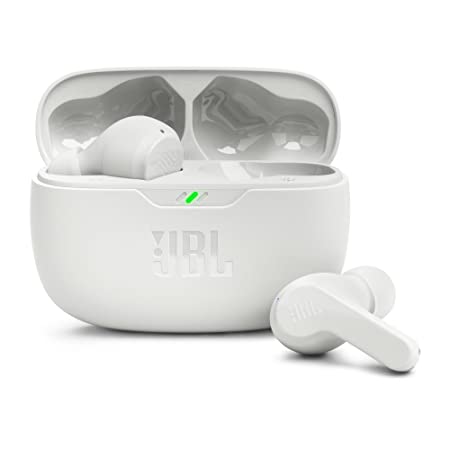 JBL Wave Beam in-Ear Earbuds (TWS) with Mic, App for Customized Extra Bass EQ, 32 Hrs Battery and Quick Charge, IP54, Ambient Aware & Talk-Thru, Google FastPair (White)