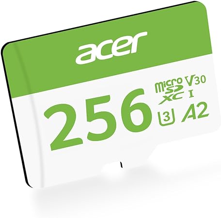 Acer MSC300 Micro SD Memory Cards, 256GB SDXC TF Card 160MB/s UHS-I, A2, V30, 4K Extra Storage for Nintendo-Switch, Android Phones, Gopro, Amazon Fire Kids Tablet - BL.9BWWA.323