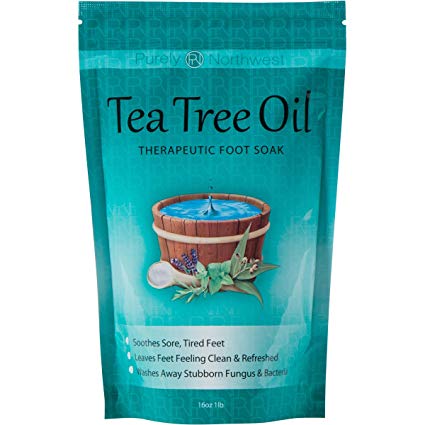 Tea Tree Oil Foot Soak With Epsom Salt, Refreshes Feet and Toenails, Soothes Dry Calloused Heels, Leaving Feet Feeling Soft, Clean and Healthy – Helps Soak Away Tired Feet -16oz (Pack of 1)