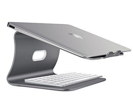 Spinido Aluminum Laptop Desktop Stand for Apple Macbook and All Notebooks, Grey (Patented)