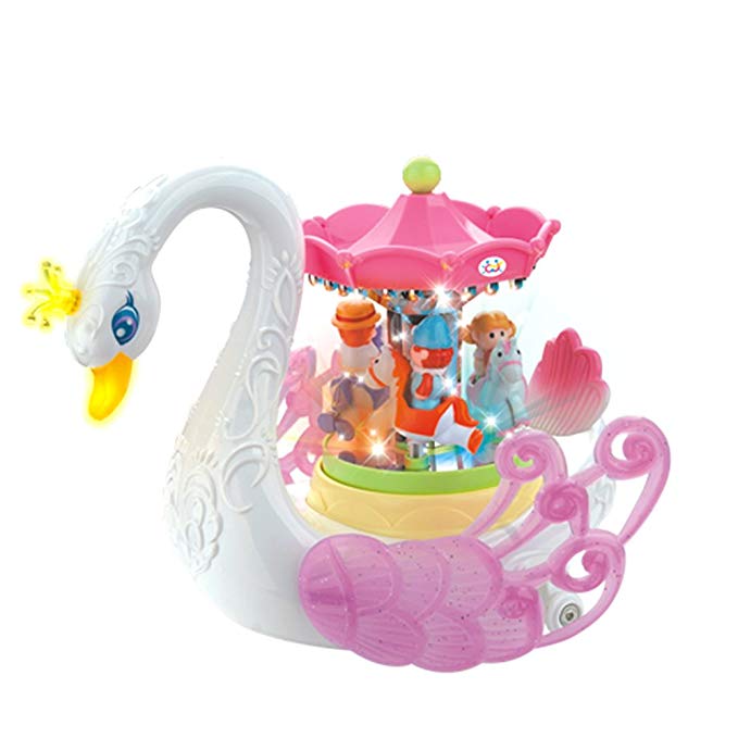 Early Education 3 Year Olds Baby Toy Swan Fairground with Light/ Music for Children & Kids Boys and Girls