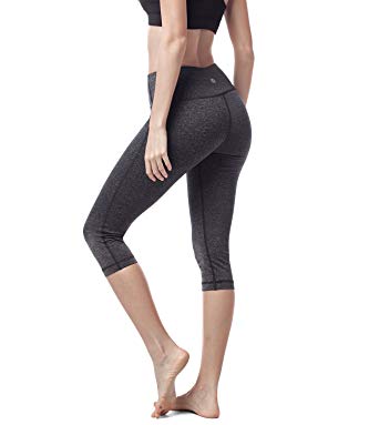 LAPASA Women's Yoga Capri Pants, Anti-Muffin Top High Waist, Hidden Pocket (Sports Short Leggings, Plus Size Av.) L02