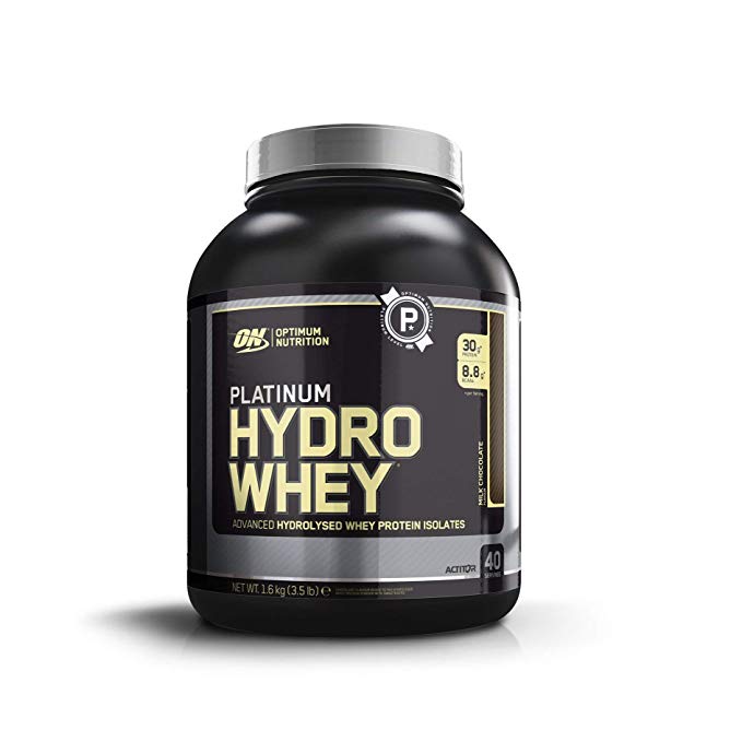 Optimum Nutrition Hydro Whey Whey Protein Powder Isolate with Essential Amino Acids, Glutamine, and BCAA by ON - Milk Chocolate, 40 servings, 1.59kg