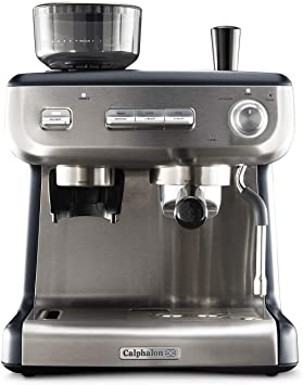 Calphalon BVCLECMPBM1 Temp iQ Espresso Machine with Grinder and Steam Wand, Stainless