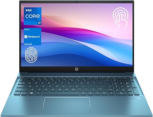 HP Pavilion 15t-eg300 Laptop, 15.6" FHD Touchscreen Display, Intel Core i7-1355U Processor, 64GB RAM, 2TB SSD, Webcam, FP Reader, HDMI, Wi-Fi 6, Windows 11 Home, Forest Teal