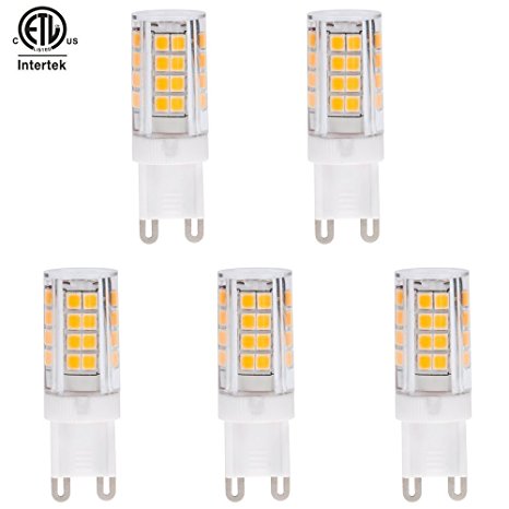 HERO-LED DG9-45S-WW Dimmable T4 G9 LED 120V Halogen Replacement Bulb, 3.5W, 40W Equivalent, Dustproof Protection IP55, Warm White 3000K, 5-Pack