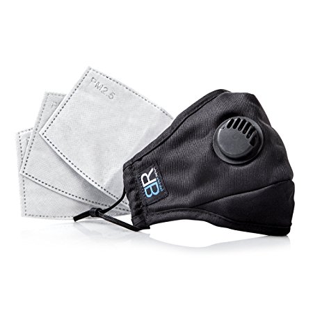 Dust Respirator N95 Breathing Pollution Mask For Men & Women Allergy Air Filter - Breathe Right Air Pollution Travel Mask Washable with 3 Activated Carbon Replacement Filters