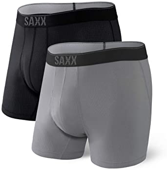 SAXX Men's Underwear – QUEST Boxer Briefs with Built-In BallPark Pouch Support – Pack of 2, Core