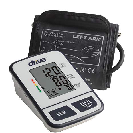 Drive Medical Economy Upper Arm Blood Pressure Monitor, White