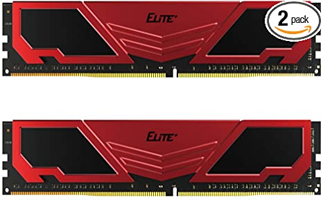 TEAMGROUP Elite Plus DDR4 8GB Kit (2x4GB) 2400MHz PC4-19200 CL16 Unbuffered Non-ECC 1.2V U-DIMM 288 Pin PC Computer Desktop Memory Module Ram Upgrade - Red & Black - TPRD48G2400HC16DC01