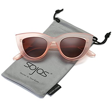SojoS Retro Cat Eye Women Sunglasses 60's Fashion Thick Frame Mirror Lens SJ2939