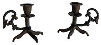 Cast Iron Claw Foot Candle Holders in Antique Finish
