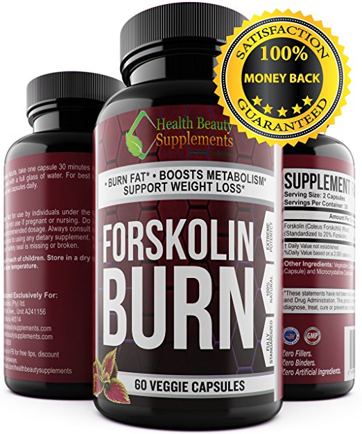 * MEGA FORSKOLIN BURN * Best Most Proven Forskolin Supplement - Maximum Potency - Maximum Weight Loss Results - Top Rated Natural Supplement - perdida de peso rapido