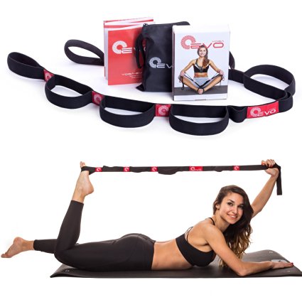 Yoga EVO Non-Elastic No Stretch Strap with Loops - 72" long   eBook and 35 Online Stretching Video Exercises