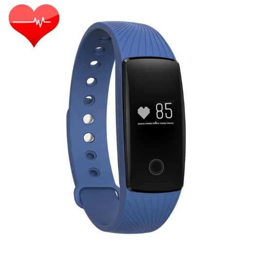 Fitness Tracker, RIVERSONG HR Fitness tracker with Heart Rate Monitor Activity Tracker Smartband Pedometer Sleep Monitor Calories Track for Sports Fitness Gift