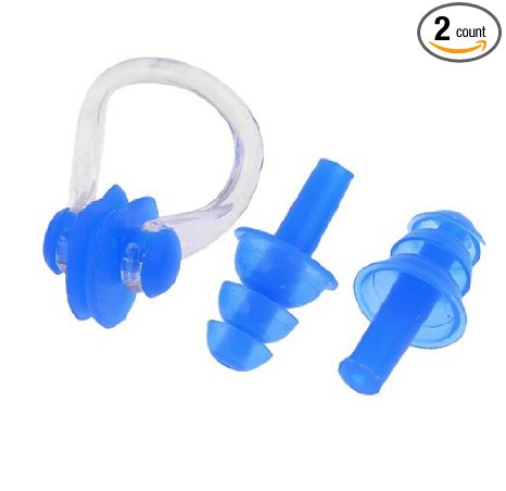 Yanseller 2 Case Pack Swimming Silicone Ear Plugs and Nose Clip for Children