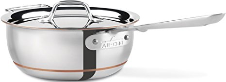 All-Clad 6213 SS Copper Core 5-Ply Bonded Dishwasher Safe Saucier / Cookware,  3-Quart, Silver