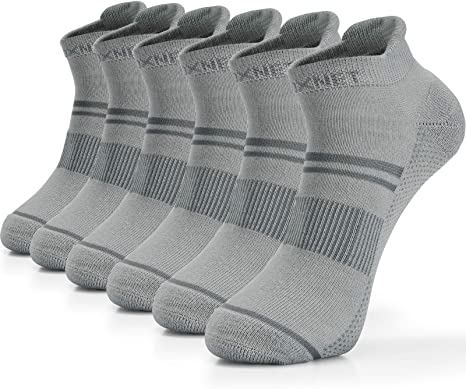 Mens Low Cut Ankle Athletic Socks Cotton Mesh Cushioned Running Ventilation Sports Tab Socks (6 pack)