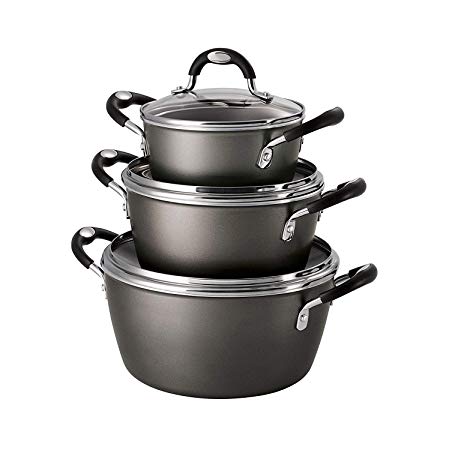 Tramontina 6-Piece Stackable Cookware Set Pewter