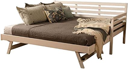 Kodiak Furniture Boho Wood Daybed with Pop Up Bed in White Finish