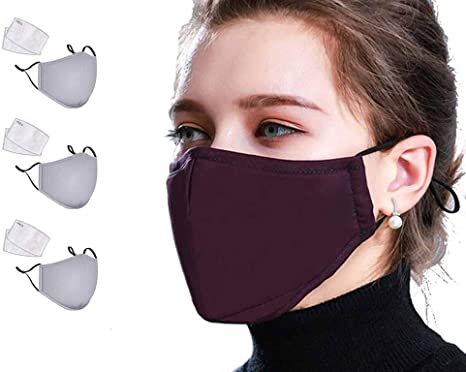1/3 pcs Reusable Face Másk Dust 𝓶𝓪𝓼𝓴 for Adults with 2/6 pcs Filter (3 x Gray 6 x Sheets)